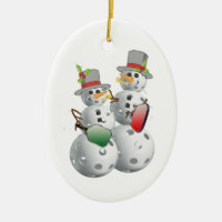 Christmas Pickleball Snowmen
