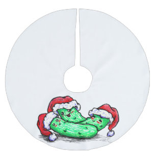 Christmas Pickles Brushed Polyester Tree Skirt