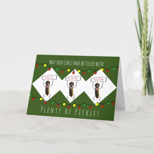 Christmas Pickles Funny Holiday Card