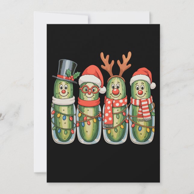 Christmas Pickles Funny Xmas Festive Holiday Card (Front)