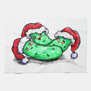 Christmas Pickles Kitchen Towel