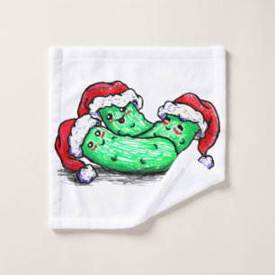 Christmas Pickles Wash Cloth
