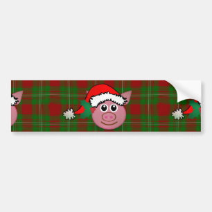 christmas pig bumper sticker