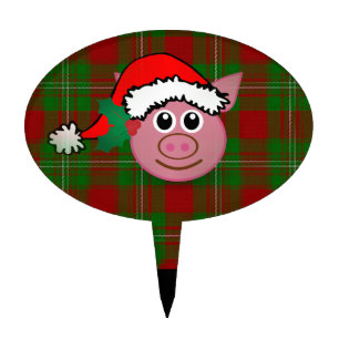 christmas pig cake topper