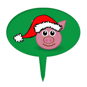 christmas pig cake topper