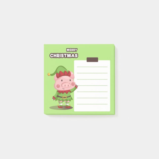 Christmas Pig Elf Notes (Front)