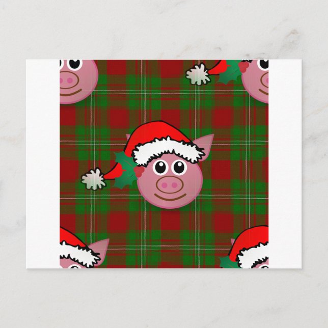 christmas pig holiday postcard (Front)