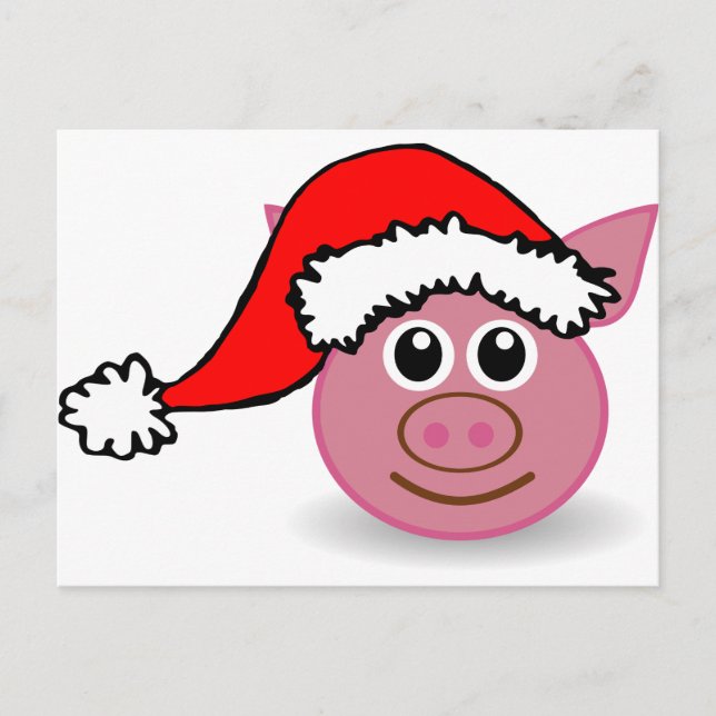 christmas pig holiday postcard (Front)