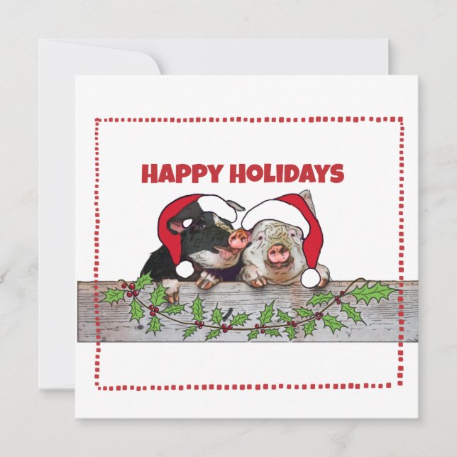 Christmas Pig Mates Holiday Card (Front)