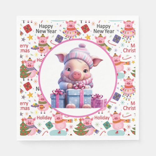 Christmas Pig  Napkins