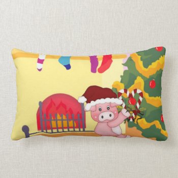 Christmas Pig Pillow by ThePigPen at Zazzle
