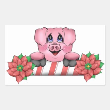 Christmas Pig Sticker by ThePigPen at Zazzle