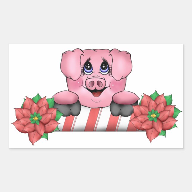 Christmas Pig Sticker (Front)