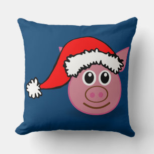 christmas pig throw pillow