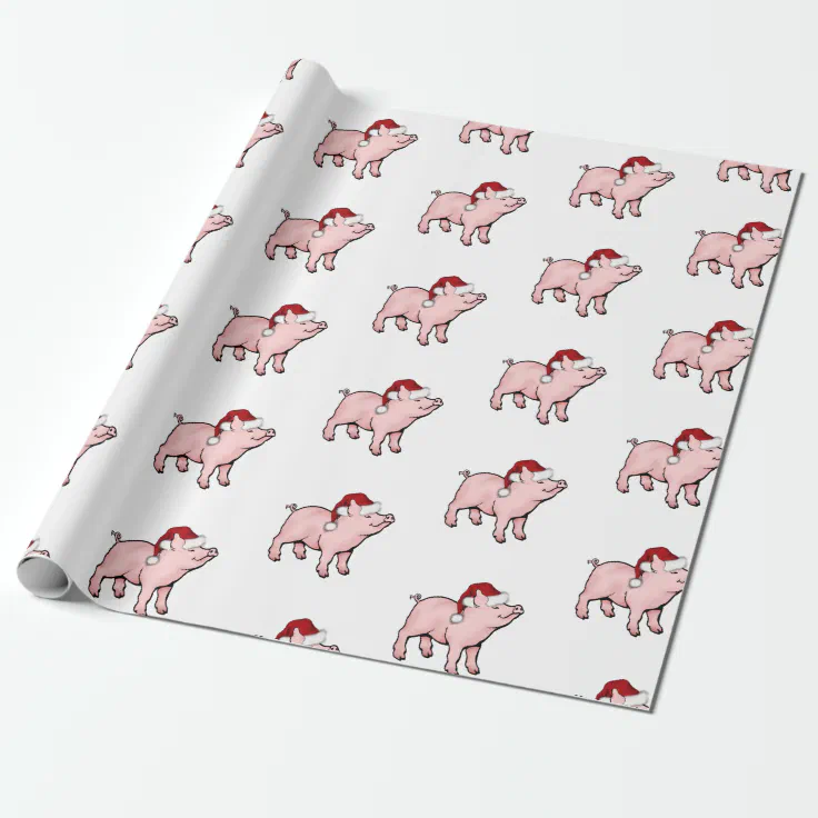 Pig Christmas Wrapping Paper 