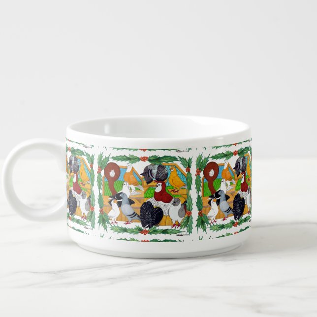Christmas Pigeons Bowl (Right)