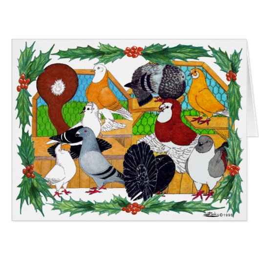 Christmas Pigeons Cards (Front Horizontal)