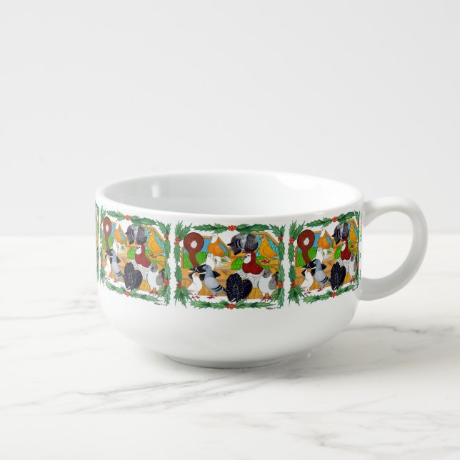 Christmas Pigeons Soup Mug (Left)