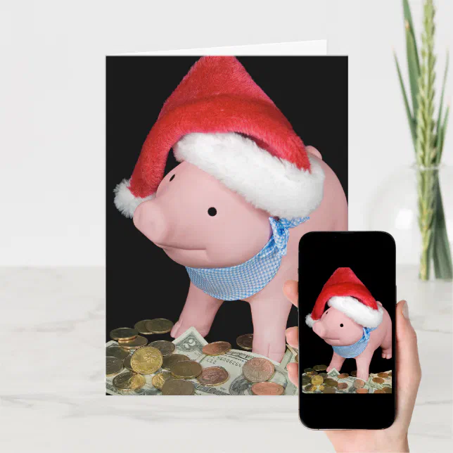 Christmas Piggy Bank Card | Zazzle