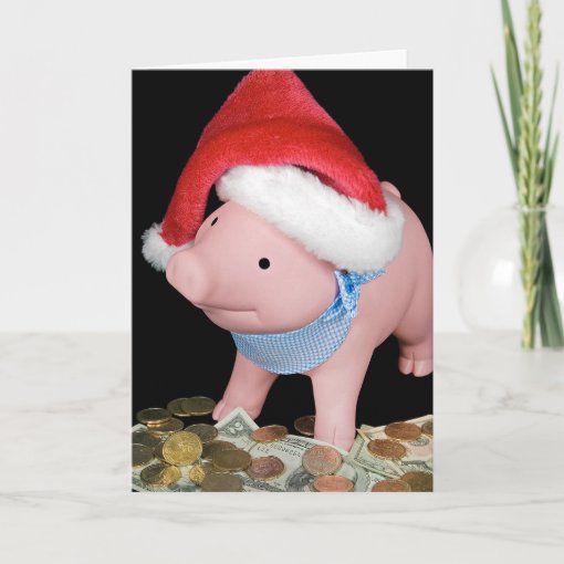 Christmas Piggy Bank Card | Zazzle