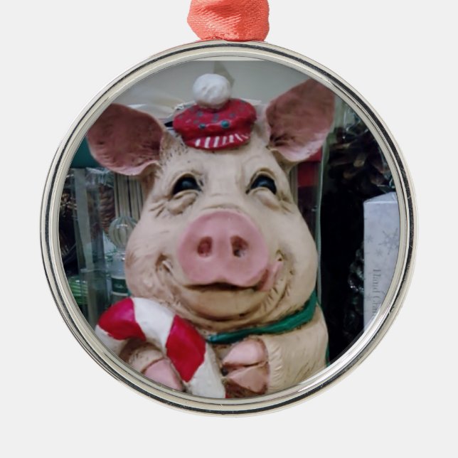 CHRISTMAS ****PIGGY ORNAMENT**** METAL ORNAMENT (Front)