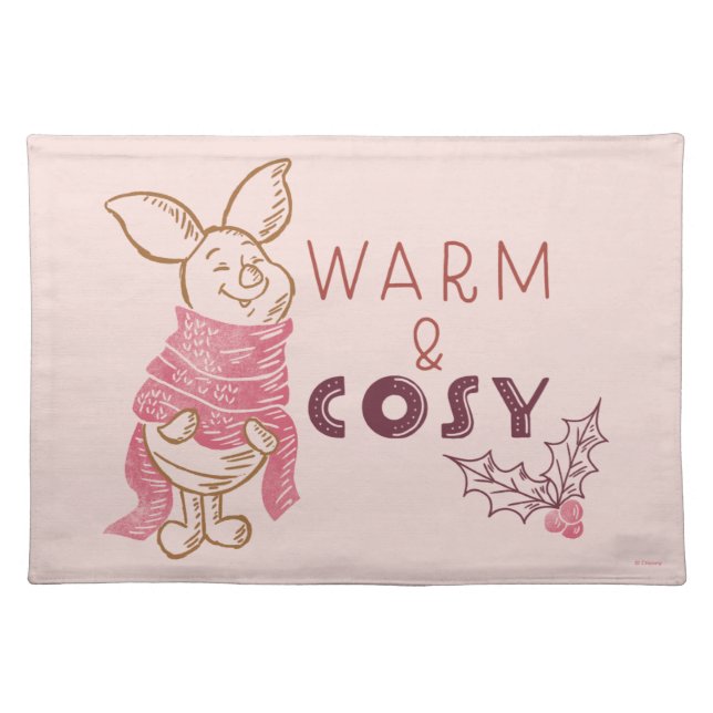 Christmas Piglet | Warm & Cosy Cloth Placemat (Front)