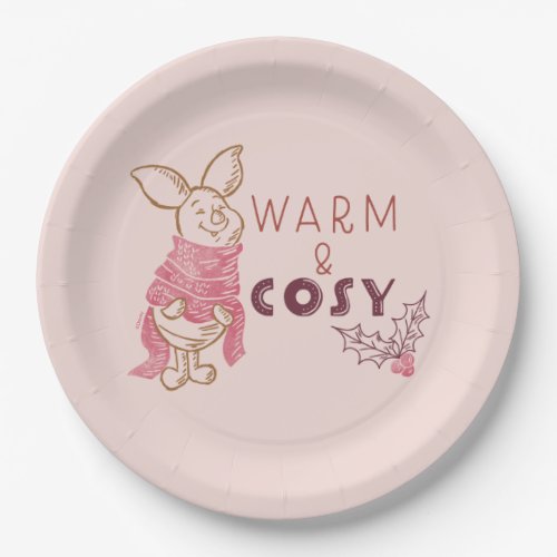 Christmas Piglet  Warm  Cosy Paper Plates