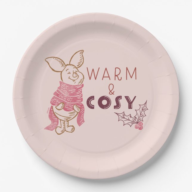 Christmas Piglet | Warm & Cosy Paper Plates (Front)