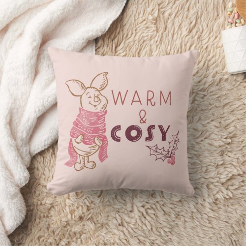 Christmas Piglet  Warm  Cosy Throw Pillow