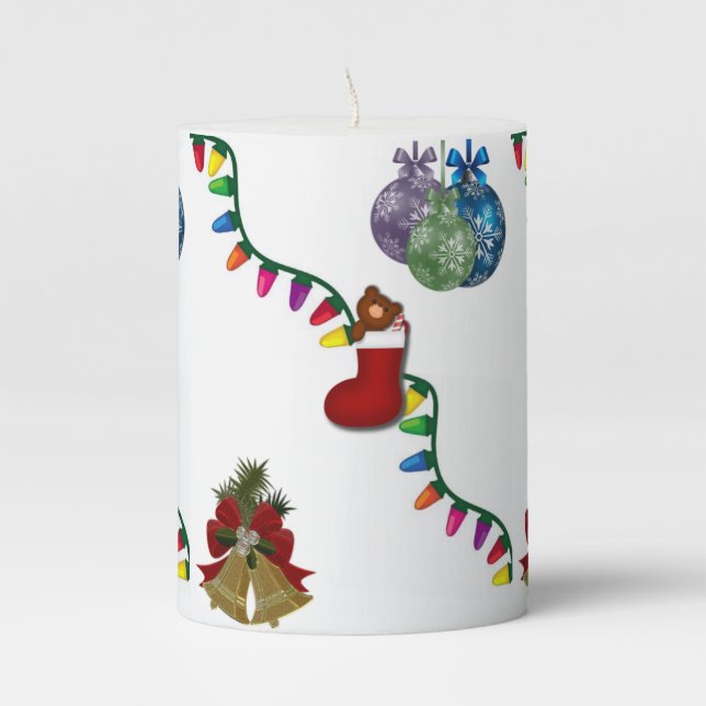Christmas Pillar Candle (Front)