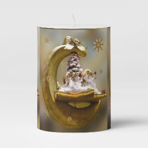 Christmas Pillar Candle, Angel Candle