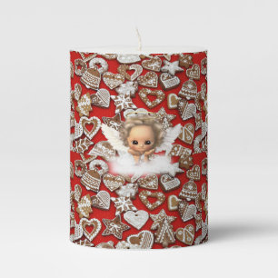 Christmas Pillar Candle, Angel Candle