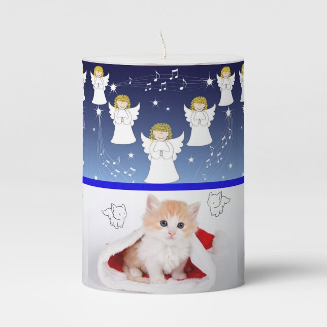 Christmas Pillar Candle, Angel Candle (Front)