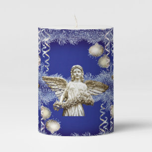 Christmas Pillar Candle, Christmas Angel Candle