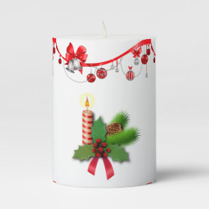 Christmas Pillar Candle, Christmas Candle