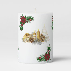 Christmas Pillar Candle, Christmas Candle