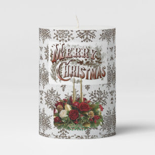 Christmas Pillar Candle, Christmas Candle