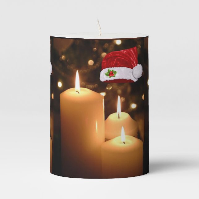 Christmas Pillar Candle, Christmas Candle (Front)