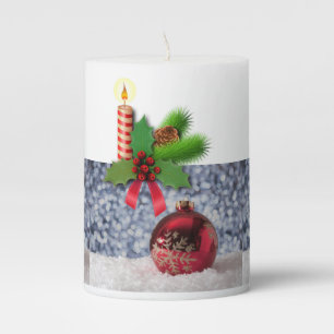 Christmas Pillar Candle, Christmas Candle
