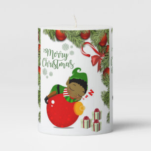 Christmas Pillar Candle, Elf Candle