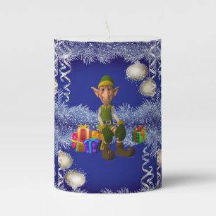 Christmas Pillar Candle, Elf Candle