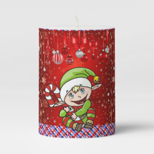 Christmas Pillar Candle, Elf Candle
