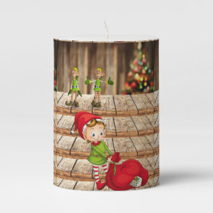 Christmas Pillar Candle, Elf Candle
