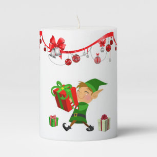 Christmas Pillar Candle, Elf Candle