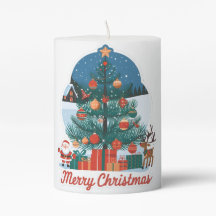 Christmas Pillar Candle: Festive New Model