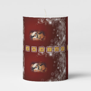 Christmas Pillar Candle, Jesus Christ Candle