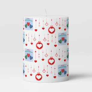 Christmas Pillar Candle, Merry Christmas Candle