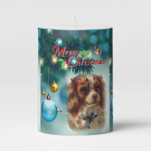 Christmas Pillar Candle, Merry Christmas Candle