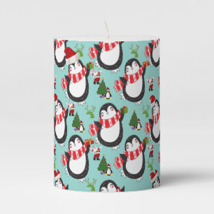 Christmas Pillar Candle, Penguin Candle