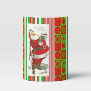 Christmas Pillar Candle, Santa Candle